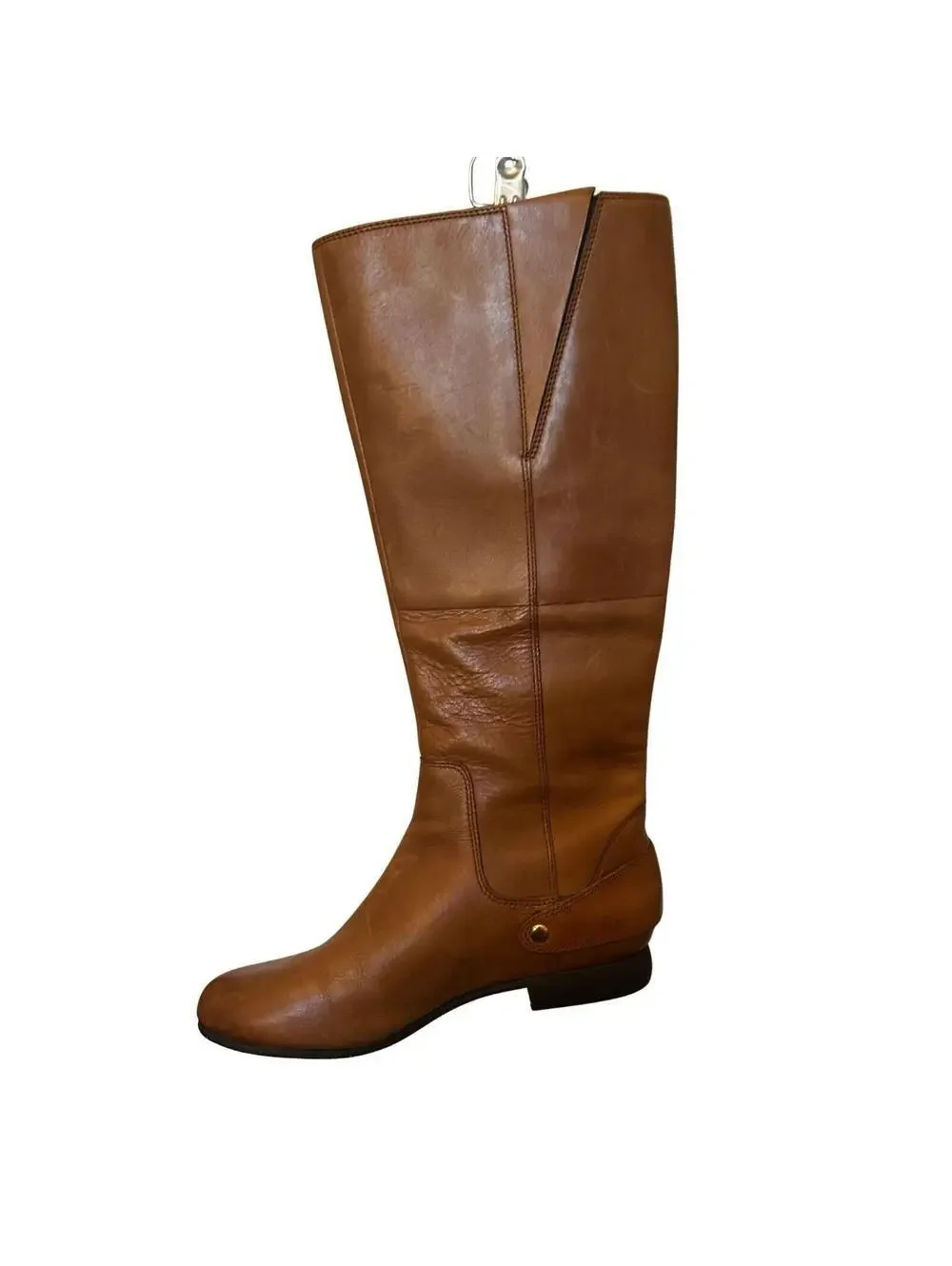 Clark’s Brown Leather Mid-Calf Riding Boots with Side Zipper